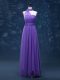 Lavender Empire Ruching Vestidos de Damas Lace Up Tulle Sleeveless Floor Length