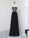 Beading Prom Dress Black Zipper Sleeveless Floor Length