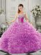 Best Selling Sleeveless Court Train Lace Up Beading and Ruffles Quinceanera Dresses