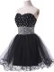 Elegant Sleeveless Lace Up Mini Length Beading Prom Dresses