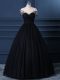 Enchanting Black Tulle Side Zipper Scoop Short Sleeves Floor Length Evening Gowns Beading