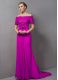 Dazzling Zipper Mother of the Bride Dress Fuchsia for Prom and Party with Lace Sweep Train