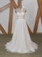 Exquisite White Sleeveless Lace and Appliques Zipper Bridal Gown