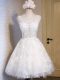Romantic White Sleeveless Tulle Lace Up Prom Gown for Prom and Party and Sweet 16