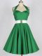 Mini Length A-line Sleeveless Green Damas Dress Lace Up