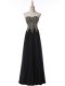Black Sleeveless Beading and Appliques Floor Length Going Out Dresses
