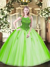 Elegant Sleeveless Beading Floor Length Sweet 16 Quinceanera Dress