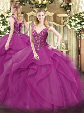 Fancy Floor Length Ball Gowns Sleeveless Lilac Sweet 16 Dresses Lace Up