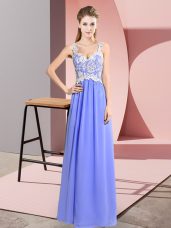 Custom Made Sleeveless Zipper Floor Length Lace Party Dress Wholesale
