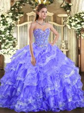 Pretty Sleeveless Lace Up Floor Length Embroidery and Ruffled Layers Ball Gown Prom Dress