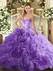 Inexpensive Sweetheart Sleeveless Fabric With Rolling Flowers Quinceanera Gown Beading Lace Up