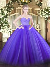 Fabulous Floor Length Lavender Ball Gown Prom Dress Sweetheart Sleeveless Zipper
