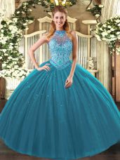 Excellent Sleeveless Beading and Embroidery Lace Up Vestidos de Quinceanera