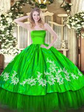 Fashionable Sleeveless Floor Length Embroidery Zipper 15 Quinceanera Dress