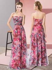 Multi-color Sweetheart Zipper Pattern Prom Dresses Sleeveless