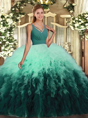 Exquisite Floor Length Ball Gowns Sleeveless Multi-color Vestidos de Quinceanera Backless