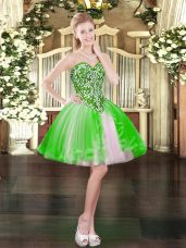 Customized Sleeveless Beading Mini Length Dress for Prom