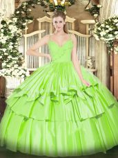 Enchanting Sleeveless Taffeta Zipper 15 Quinceanera Dress for Military Ball and Sweet 16 and Quinceanera