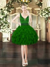 Wonderful Mini Length Ball Gowns Sleeveless Dark Green Lace Up