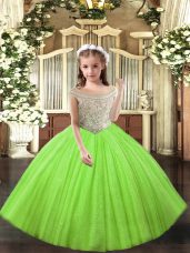 Custom Design Off The Shoulder Sleeveless Tulle Party Dress Wholesale Beading and Ruffles Lace Up
