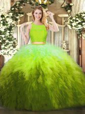 Suitable Olive Green Sleeveless Organza Zipper Sweet 16 Dresses for Military Ball and Sweet 16 and Quinceanera and Beach