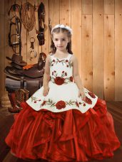 Dazzling Sleeveless Lace Up Floor Length Ruffles Pageant Gowns For Girls