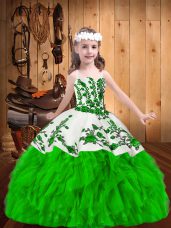 Hot Selling Sleeveless Organza Zipper Little Girl Pageant Dress for Party and Sweet 16 and Quinceanera and Wedding Party