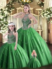 Eye-catching Sleeveless Lace Up Floor Length Beading Quinceanera Dress