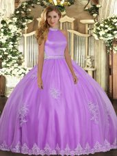 Latest Sleeveless Backless Floor Length Beading and Appliques Vestidos de Quinceanera