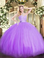 Lavender Sleeveless Beading Floor Length Sweet 16 Quinceanera Dress