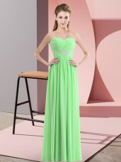 Amazing Floor Length Zipper Evening Dress for Prom and Party with Beading