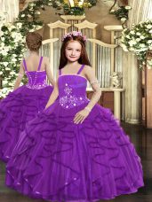Sleeveless Ruffles Lace Up Pageant Dress