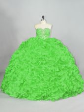 Quinceanera Gowns Sweet 16 and Quinceanera with Beading and Ruffles Sweetheart Sleeveless Court Train Lace Up