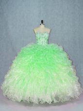 Ball Gowns 15th Birthday Dress Multi-color Sweetheart Organza Sleeveless Floor Length Lace Up