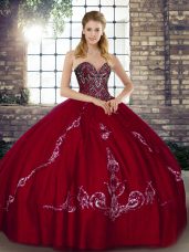 Dramatic Tulle Sleeveless Floor Length Quinceanera Gown and Beading and Embroidery