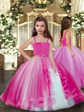 High Quality Floor Length Ball Gowns Sleeveless Lilac Pageant Dress Toddler Lace Up