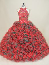 Dramatic Multi-color Ball Gowns Embroidery Sweet 16 Dress Lace Up Sleeveless