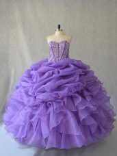 Sweetheart Sleeveless Lace Up Quinceanera Gowns Lavender