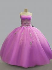 Stunning Floor Length Ball Gowns Sleeveless Lilac Ball Gown Prom Dress Lace Up