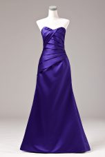 Sweetheart Sleeveless Lace Up Prom Dresses Purple Satin