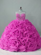 Ball Gowns Sleeveless Lilac 15 Quinceanera Dress Sweep Train Lace Up
