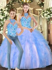 Classical Floor Length Two Pieces Sleeveless Multi-color Quinceanera Gowns Lace Up