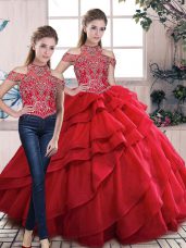 Beading and Ruffles Lace Up 15th Birthday Dress