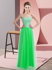 Customized Floor Length Green Homecoming Dress Sweetheart Sleeveless Lace Up