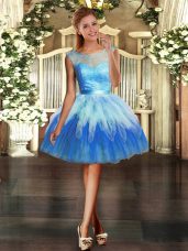 Ball Gowns Pageant Dress for Womens Multi-color Scoop Organza Sleeveless Mini Length Backless