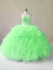 15th Birthday Dress Sweet 16 and Quinceanera with Beading and Ruffles Sweetheart Sleeveless Lace Up