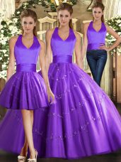 Tulle Sleeveless Floor Length Quince Ball Gowns and Beading