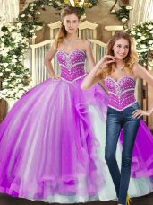 Exquisite Sleeveless Beading Lace Up Quinceanera Dress