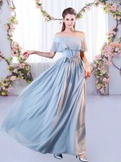 High Quality Grey Lace Up Dama Dress for Quinceanera Belt Short Sleeves Floor Length