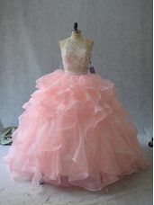 Sleeveless Beading and Ruffles Backless Quinceanera Dresses